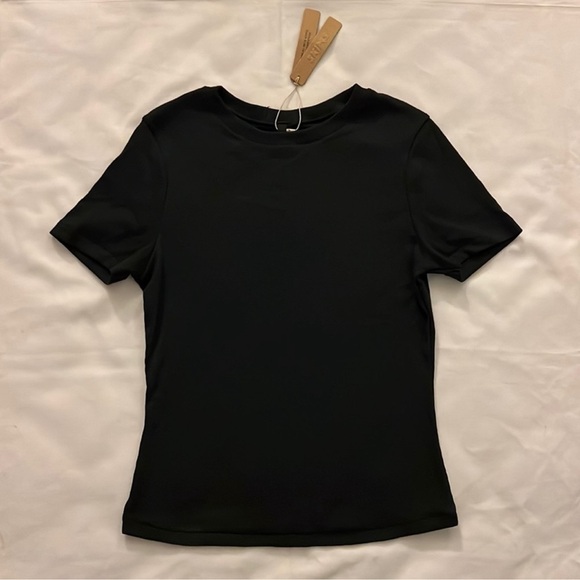 SKIMS Tops - SKIMS COTTON RIB T-SHIRT NWT SOOT